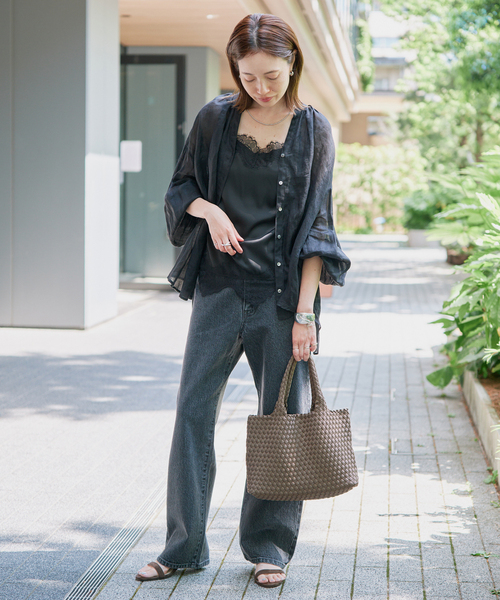 SLOBE IENA（スローブイエナ）の「SLOBE イントレチャートトートバッグ（トートバッグ・レディース・ダークパープル/ベージュ系その他/ブラウン・FREE）」の11枚目の写真