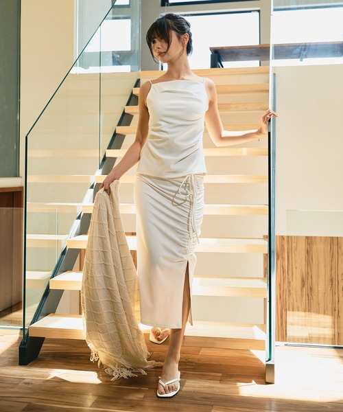 KINO THE KEI（キノザケイ）の「［WATERSIDE＆DAILYWEAR］ バック デザイン トップス KINO THE KEI（キャミソール・レディース・ブラック/ホワイト/ベージュ・フリー）」の13枚目の写真