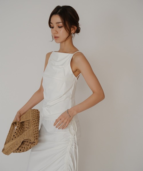 KINO THE KEI（キノザケイ）の「［WATERSIDE＆DAILYWEAR］ バック デザイン トップス KINO THE KEI（キャミソール・レディース・ブラック/ホワイト/ベージュ・フリー）」の17枚目の写真