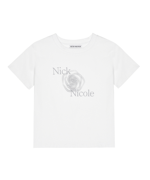 NICK&NICOLE(ニックアンドニコール)の「ROSE GRAPHIC SLIM TOP_IVORY(Tシャツ/カットソー・レディース・その他・FREE)」の1枚目の写真