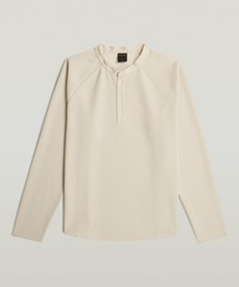 Waffle Henley Relaxed T-Shirt/ワッフルヘンリーネックリラックスロングスリーブTシャツ