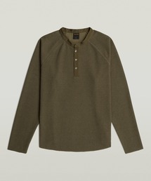 Waffle Henley Relaxed T-Shirt/ワッフルヘンリーネックリラックスロングスリーブTシャツ