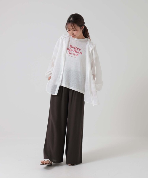 HEART MARKET(ハートマーケット)の「【接触冷感×吸水速乾】さらさらスラブワイドパンツ(その他パンツ・レディース・ナチュラル/カーキ/ブラック/ダークブラウン・MEDIUM/LARGE/TALL/MEDIUM/TALL/LARGE)」の5枚目の写真
