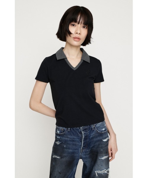 SLY(スライ)の「S.LOGO COMPACT TOPS エスロゴコンパクトトップス 夏服 秋服(Tシャツ/カットソー・レディース・ネイビー/ピンク系その他/ライトブルー/ブラック・FREE)」の5枚目の写真