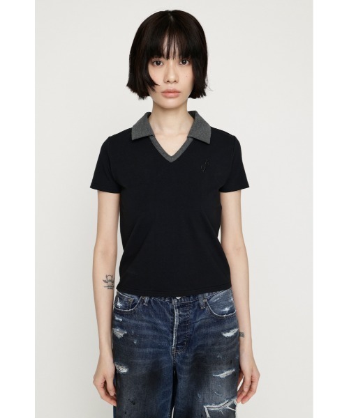SLY(スライ)の「S.LOGO COMPACT TOPS エスロゴコンパクトトップス 夏服 秋服(Tシャツ/カットソー・レディース・ネイビー/ピンク系その他/ライトブルー/ブラック・FREE)」の8枚目の写真