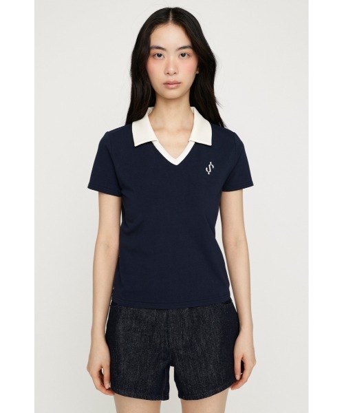 SLY(スライ)の「S.LOGO COMPACT TOPS エスロゴコンパクトトップス 夏服 秋服(Tシャツ/カットソー・レディース・ネイビー/ピンク系その他/ライトブルー/ブラック・FREE)」の21枚目の写真