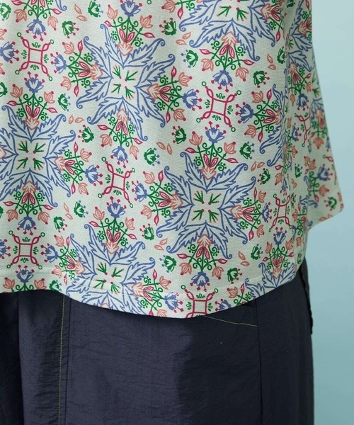 Jocomomola（ホコモモラ）の「【接触冷感】Solana プリントカットソープルオーバー（Tシャツ/カットソー・レディース・ブラック/ダークインディゴブルー・40）」の10枚目の写真