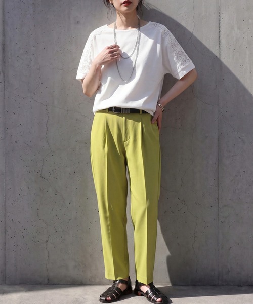 SELECT LEVERY(セレクトリベリー)の「肩レースTシャツ(Tシャツ/カットソー・レディース・ミント/ブラック/オフホワイト・LARGE/MEDIUM)」の5枚目の写真