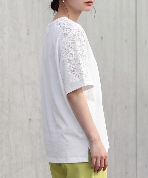 SELECT LEVERY(セレクトリベリー)の「肩レースTシャツ(Tシャツ/カットソー・レディース・ミント/ブラック/オフホワイト・LARGE/MEDIUM)」の7枚目の写真