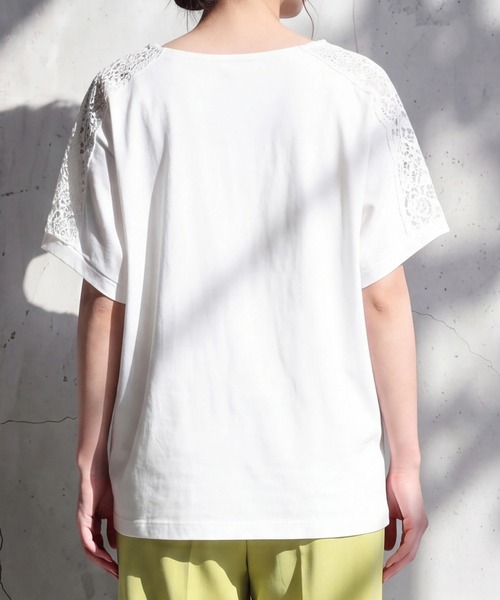 SELECT LEVERY(セレクトリベリー)の「肩レースTシャツ(Tシャツ/カットソー・レディース・ミント/ブラック/オフホワイト・LARGE/MEDIUM)」の8枚目の写真
