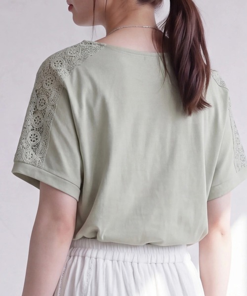 SELECT LEVERY(セレクトリベリー)の「肩レースTシャツ(Tシャツ/カットソー・レディース・ミント/ブラック/オフホワイト・LARGE/MEDIUM)」の14枚目の写真