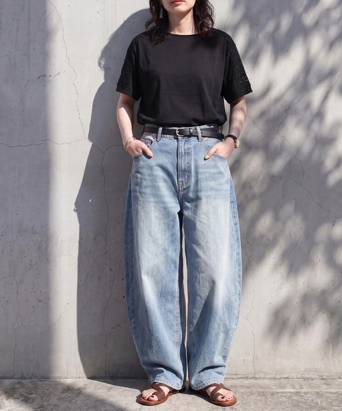 SELECT LEVERY(セレクトリベリー)の「肩レースTシャツ(Tシャツ/カットソー・レディース・ミント/ブラック/オフホワイト・LARGE/MEDIUM)」の17枚目の写真