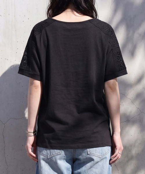 SELECT LEVERY(セレクトリベリー)の「肩レースTシャツ(Tシャツ/カットソー・レディース・ミント/ブラック/オフホワイト・LARGE/MEDIUM)」の19枚目の写真