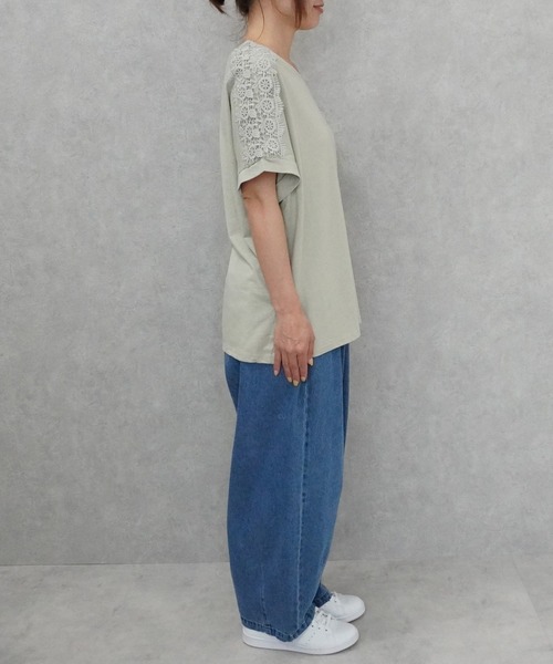 SELECT LEVERY(セレクトリベリー)の「肩レースTシャツ(Tシャツ/カットソー・レディース・ミント/ブラック/オフホワイト・LARGE/MEDIUM)」の21枚目の写真