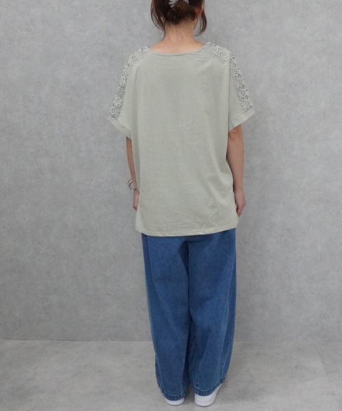 SELECT LEVERY(セレクトリベリー)の「肩レースTシャツ(Tシャツ/カットソー・レディース・ミント/ブラック/オフホワイト・LARGE/MEDIUM)」の22枚目の写真