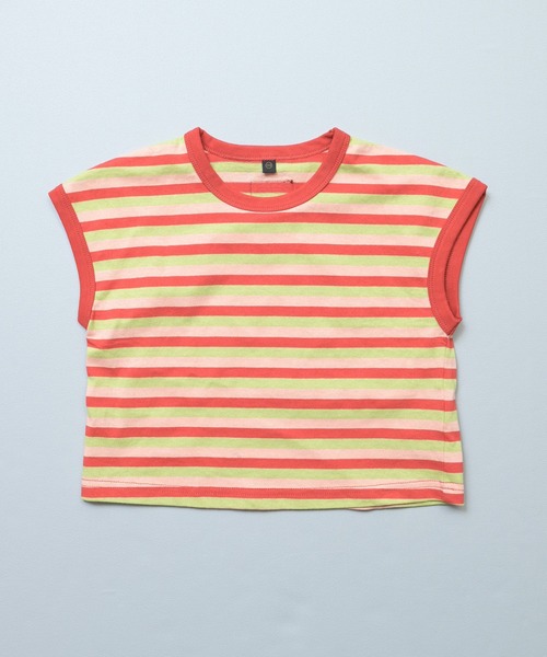 MARKEY'S(マーキーズ)の「先染めボーダーリンガーTシャツ(Tシャツ/カットソー・キッズ・チャコール/グリーン系その他/レッド系その他・150/140/130/120/110/100/95/90/80)」の14枚目の写真