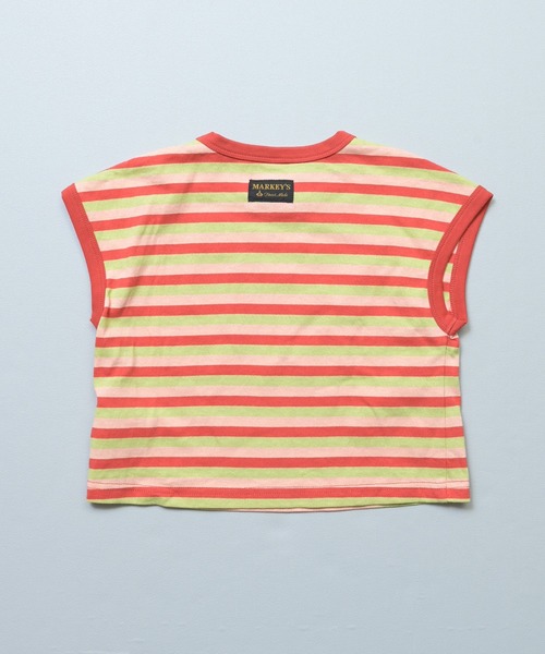 MARKEY'S(マーキーズ)の「先染めボーダーリンガーTシャツ(Tシャツ/カットソー・キッズ・チャコール/グリーン系その他/レッド系その他・150/140/130/120/110/100/95/90/80)」の15枚目の写真