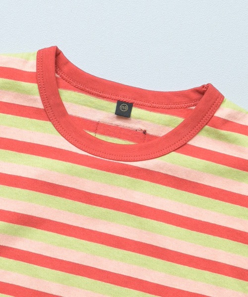 MARKEY'S(マーキーズ)の「先染めボーダーリンガーTシャツ(Tシャツ/カットソー・キッズ・チャコール/グリーン系その他/レッド系その他・150/140/130/120/110/100/95/90/80)」の16枚目の写真