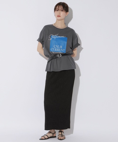 LAKOLE(ラコレ)の「<接触冷感>カラーパネルロゴプリントT / 1018058(Tシャツ/カットソー・レディース・イエロー/オフホワイト/チャコール・FREE)」の22枚目の写真