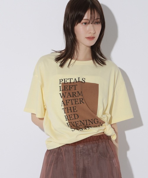 LAKOLE(ラコレ)の「<接触冷感>カラーパネルロゴプリントT / 1018058(Tシャツ/カットソー・レディース・イエロー/オフホワイト/チャコール・FREE)」の17枚目の写真