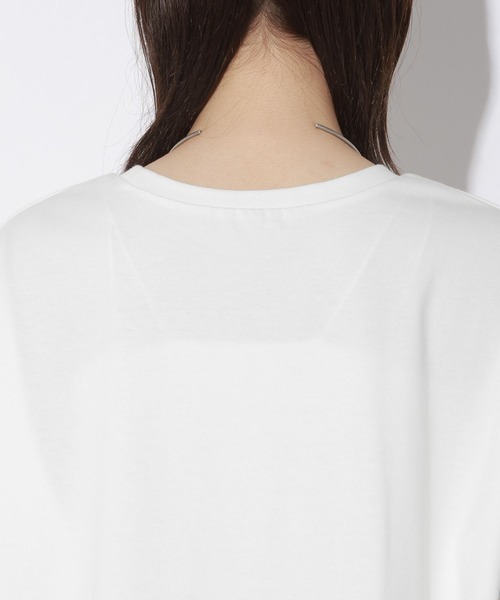 LAKOLE(ラコレ)の「<接触冷感>カラーパネルロゴプリントT / 1018058(Tシャツ/カットソー・レディース・イエロー/オフホワイト/チャコール・FREE)」の8枚目の写真