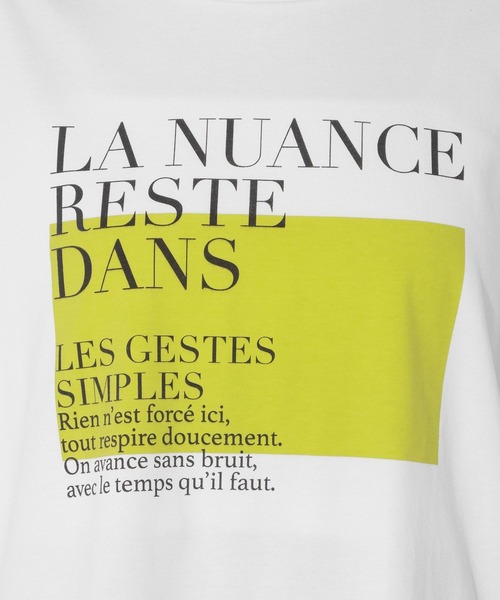LAKOLE(ラコレ)の「<接触冷感>カラーパネルロゴプリントT / 1018058(Tシャツ/カットソー・レディース・イエロー/オフホワイト/チャコール・FREE)」の7枚目の写真
