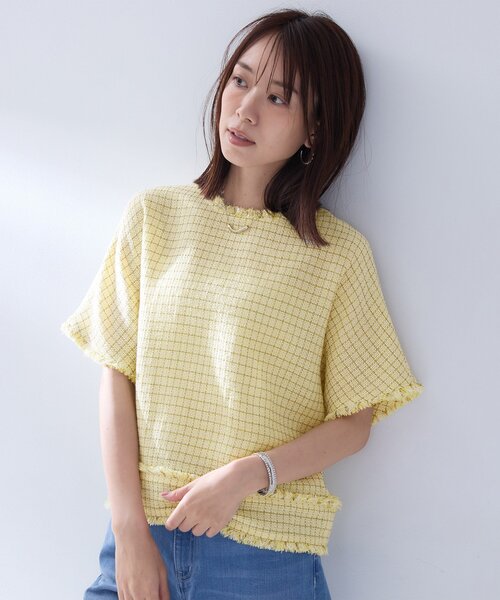 UNTITLED(アンタイトル)の「ファンシーツイードブラウス(シャツ/ブラウス・レディース・ピンク系その他/ブラック系3/イエロー系その他5・02/48/50/00/44/04)」の10枚目の写真