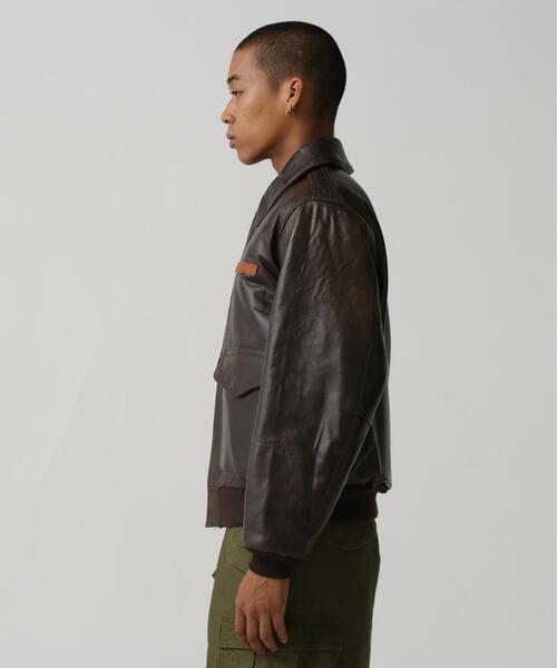 AVIREX(アヴィレックス)の「A-2 FLIGHT JACKET ANTIQUE LAMB / A-2 フライトジャケット アンティークラム / AVIREX / アヴィレックス(ミリタリージャケット・メンズ・ブラック・38/36)」の9枚目の写真