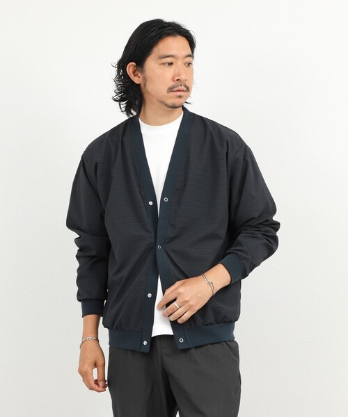 NOLLEY’S(ノーリーズ)の「DotAir サッカーカーディガン 26SS(カーディガン/ボレロ・メンズ・カーキ/ネイビー/ブラック・M/L/S/XL)」の7枚目の写真