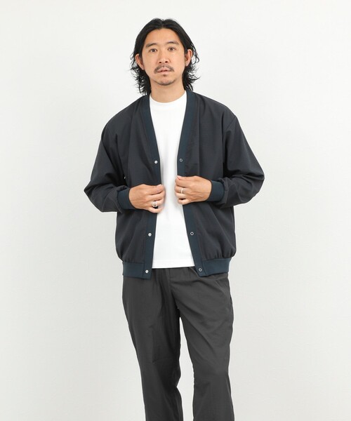NOLLEY’S(ノーリーズ)の「DotAir サッカーカーディガン 26SS(カーディガン/ボレロ・メンズ・カーキ/ネイビー/ブラック・M/L/S/XL)」の9枚目の写真