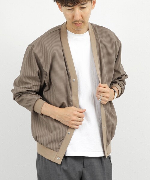 NOLLEY’S(ノーリーズ)の「DotAir サッカーカーディガン 26SS(カーディガン/ボレロ・メンズ・カーキ/ネイビー/ブラック・M/L/S/XL)」の14枚目の写真