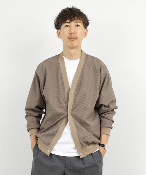 NOLLEY’S(ノーリーズ)の「DotAir サッカーカーディガン 26SS(カーディガン/ボレロ・メンズ・カーキ/ネイビー/ブラック・M/L/S/XL)」の18枚目の写真