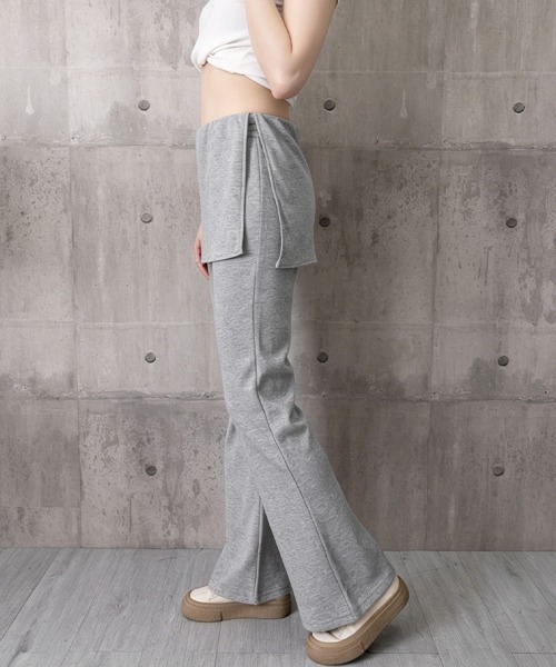 Miniministore(ミニミニストア)の「ラップスカート付きセミフレアパンツ韓国風(スウェットパンツ・レディース・ライトグレー/ブラック/グレー/ダークグレー・FREE)」の14枚目の写真