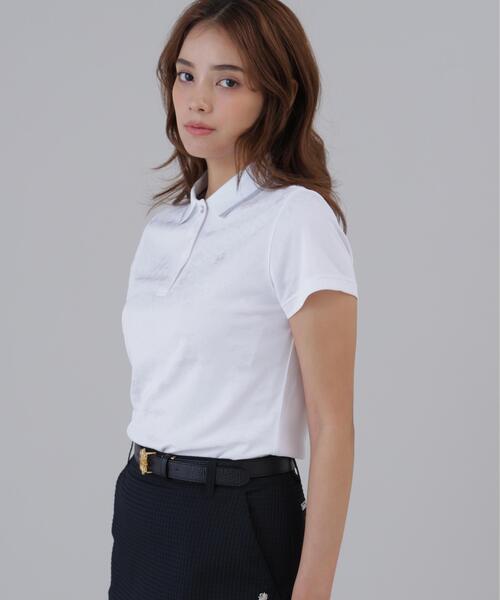 St ANDREWS(セントアンドリュース)の「【St ANDREWS】千鳥レオパードジャガード半袖ポロシャツ (WOMENS)(ポロシャツ・レディース・ホワイト/ブラック・M/S/L)」の9枚目の写真
