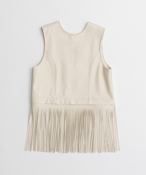 MAISON SPECIAL(メゾンスペシャル)の「Multi-Fringe Vegan Leather Vest/マルチフリンジヴィーガンレザーベスト(その他アウター・レディース・ブラック/アイボリー・FREE)」の17枚目の写真