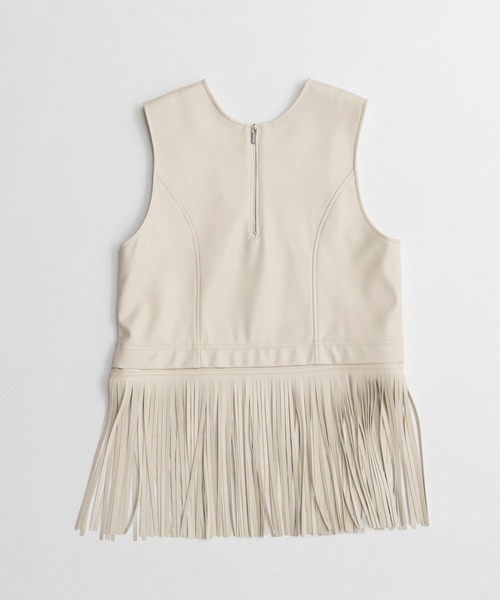 MAISON SPECIAL(メゾンスペシャル)の「Multi-Fringe Vegan Leather Vest/マルチフリンジヴィーガンレザーベスト(その他アウター・レディース・ブラック/アイボリー・FREE)」の18枚目の写真