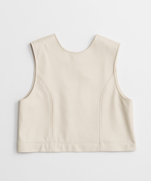 MAISON SPECIAL(メゾンスペシャル)の「Multi-Fringe Vegan Leather Vest/マルチフリンジヴィーガンレザーベスト(その他アウター・レディース・ブラック/アイボリー・FREE)」の19枚目の写真