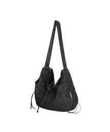 Lace-up reversible suede hobo bag - 3 colors