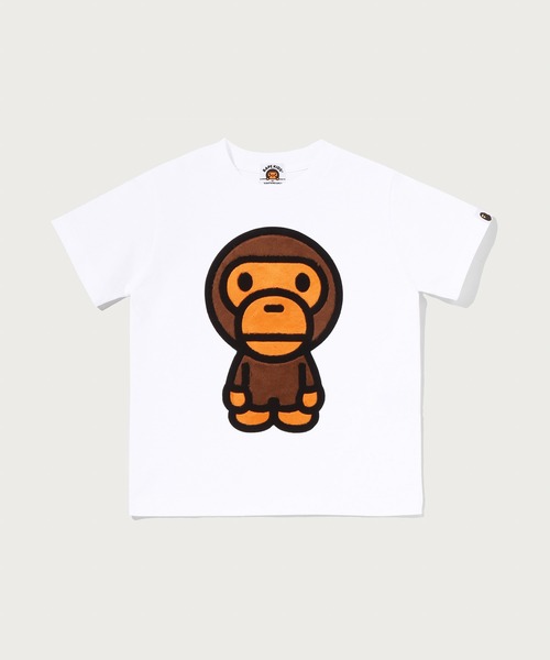 A BATHING APE(アベイシングエイプ)の「BOA BIG BABY MILO TEE(Tシャツ/カットソー・キッズ・ホワイト/ブラック・110/140/130/100/90)」の1枚目の写真
