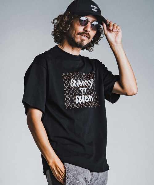 seventy seven（セブンティセブン）の「mt10613- heavy oz  S-S rugged t-shirt (monogram) Tシャツ(7726W260)（Tシャツ/カットソー・メンズ・ホワイト/ブラック/グリーン・S/M/L/XL）」の2枚目の写真
