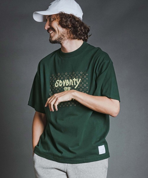 seventy seven（セブンティセブン）の「mt10613- heavy oz  S-S rugged t-shirt (monogram) Tシャツ(7726W260)（Tシャツ/カットソー・メンズ・ホワイト/ブラック/グリーン・S/M/L/XL）」の5枚目の写真