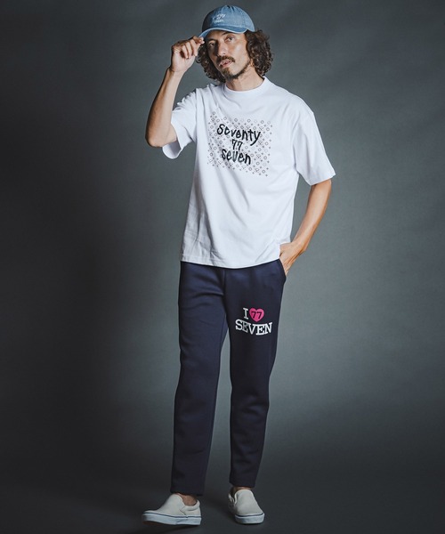 seventy seven（セブンティセブン）の「mt10613- heavy oz  S-S rugged t-shirt (monogram) Tシャツ(7726W260)（Tシャツ/カットソー・メンズ・ホワイト/ブラック/グリーン・S/M/L/XL）」の10枚目の写真