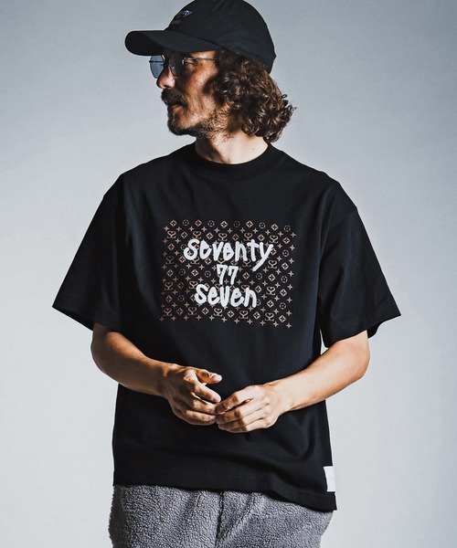 seventy seven（セブンティセブン）の「mt10613- heavy oz  S-S rugged t-shirt (monogram) Tシャツ(7726W260)（Tシャツ/カットソー・メンズ・ホワイト/ブラック/グリーン・S/M/L/XL）」の13枚目の写真