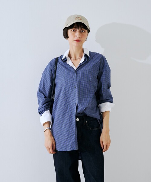 Rouge vif（ルージュヴィフ）の「コットンレイヤーデザインシャツ（シャツ/ブラウス・レディース・ブルー系その他/ダークネイビー・フリー）」の3枚目の写真