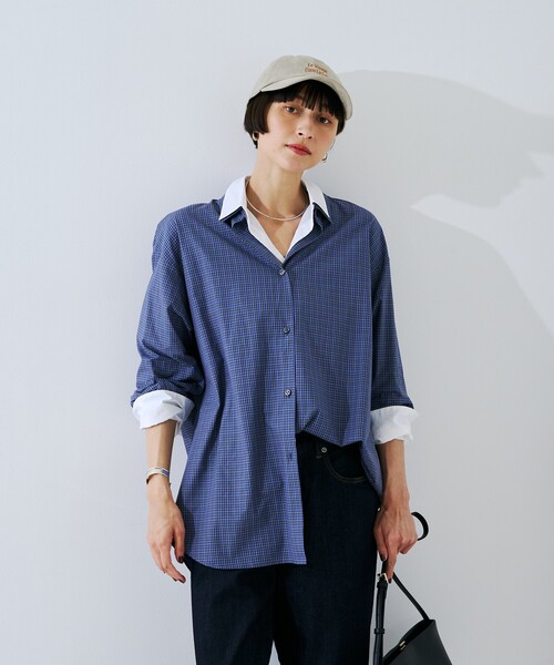 Rouge vif（ルージュヴィフ）の「コットンレイヤーデザインシャツ（シャツ/ブラウス・レディース・ブルー系その他/ダークネイビー・フリー）」の5枚目の写真