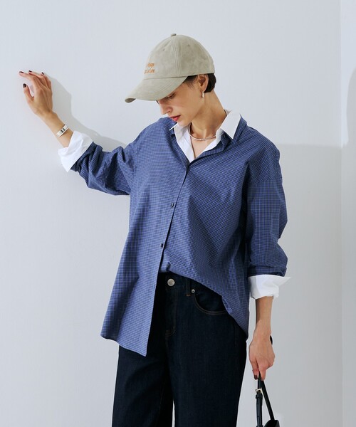 Rouge vif（ルージュヴィフ）の「コットンレイヤーデザインシャツ（シャツ/ブラウス・レディース・ブルー系その他/ダークネイビー・フリー）」の8枚目の写真