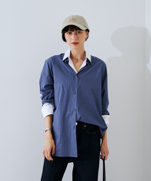 Rouge vif（ルージュヴィフ）の「コットンレイヤーデザインシャツ（シャツ/ブラウス・レディース・ブルー系その他/ダークネイビー・フリー）」の9枚目の写真