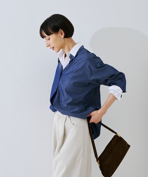 Rouge vif（ルージュヴィフ）の「コットンレイヤーデザインシャツ（シャツ/ブラウス・レディース・ブルー系その他/ダークネイビー・フリー）」の15枚目の写真