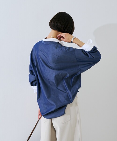 Rouge vif（ルージュヴィフ）の「コットンレイヤーデザインシャツ（シャツ/ブラウス・レディース・ブルー系その他/ダークネイビー・フリー）」の16枚目の写真