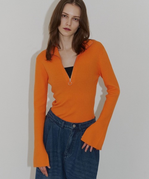 セール】Zip up turtle knit / ジップアップタートルニット（ニット